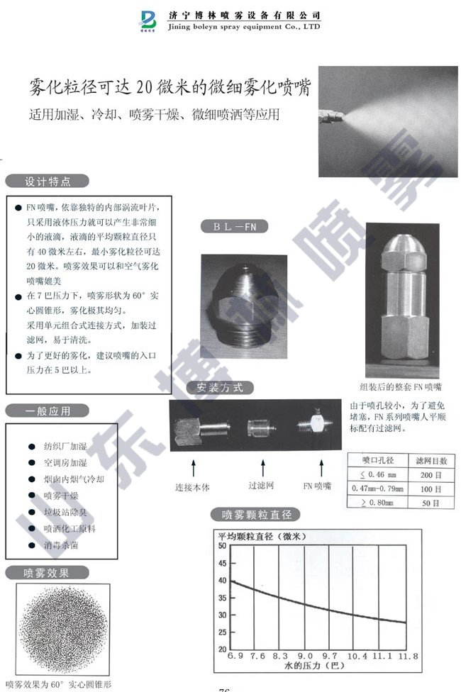 LFN精细雾化喷嘴