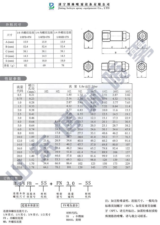 LFN精细雾化喷嘴